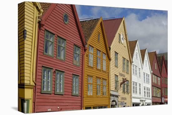 Wooden Buildings on the Waterfront, Bryggen, Vagen Harbour, UNESCO Site, Bergen, Hordaland, Norway-Gary Cook-Premier Image Canvas