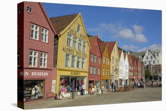 Wooden Buildings on the Waterfront, Bryggen, Vagen Harbour, UNESCO Site, Bergen, Hordaland, Norway-Gary Cook-Premier Image Canvas