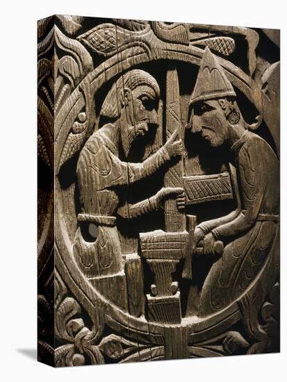 Wooden carving from Hylestad stave church, Norway, 12th century-Werner Forman-Premier Image Canvas