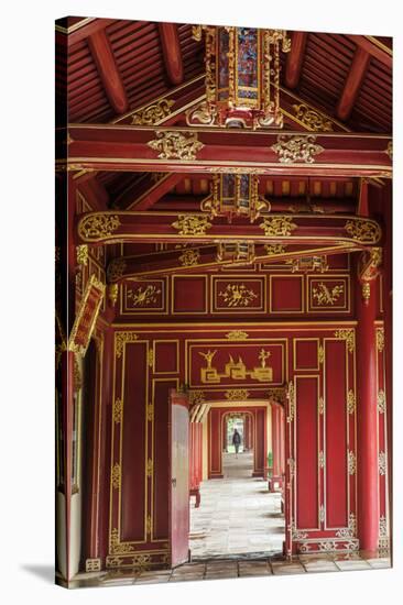 Wooden covered walkways in the Hue Imperial City (Citadel), UNESCO World Heritage Site, Vietnam, In-Alex Robinson-Premier Image Canvas