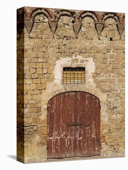 Wooden Fortified Gates of Medieval Town, Buonconvento, Italy-Dennis Flaherty-Premier Image Canvas