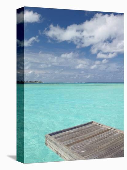 Wooden Jetty and Tropical Sea, View From Island, Maldives, Indian Ocean, Asia-null-Premier Image Canvas