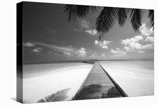 Wooden Jetty Out to Tropical Sea, Maldives, Indian Ocean, Asia-Sakis Papadopoulos-Premier Image Canvas