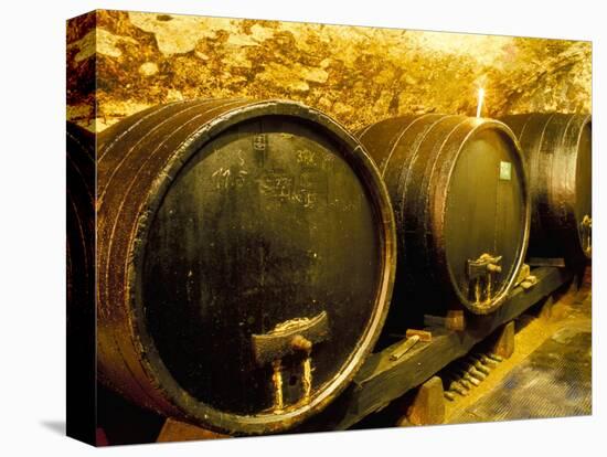 Wooden Kegs for Ageing Wine in Cellar of Pavel Soldan in Village of Modra, Slovakia-Richard Nebesky-Premier Image Canvas