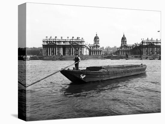 Wooden Lighter and Topsail Barges on the Thames at Greenwich, London, C1905-null-Premier Image Canvas