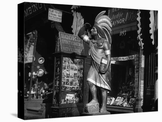 Wooden Native American Cigar Shop Statue-null-Premier Image Canvas