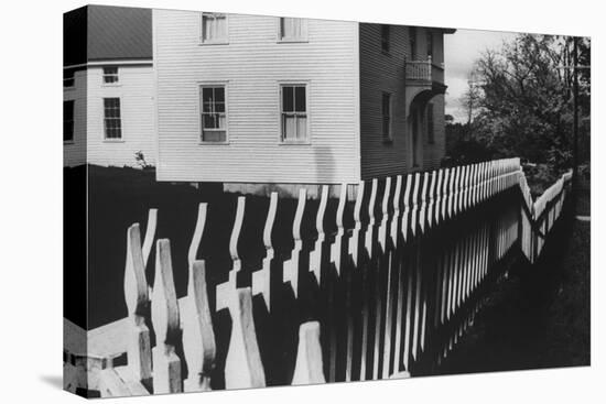 Wooden Picket Fence Surrounding a Building Built in 1850 in a Shaker Community-John Loengard-Premier Image Canvas