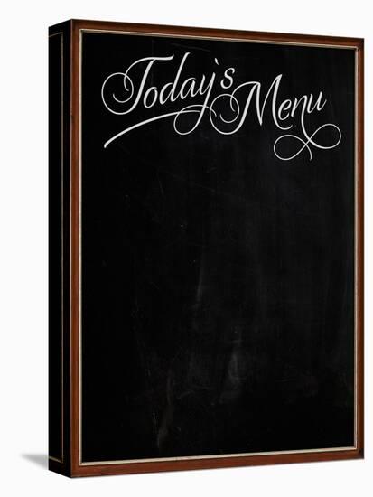 Wooden Picture Frame Chalkboard Blackboard Used as Today's Menu-MarjanCermelj-Stretched Canvas