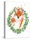 Woodland Holiday Fox-June Vess-Stretched Canvas