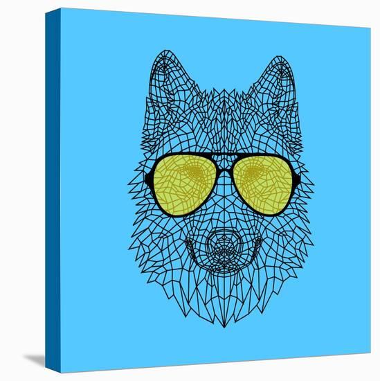 Woolf in Yellow Glasses-Lisa Kroll-Stretched Canvas