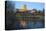 Worcester Cathedral on the River Severn Floodlit at Dusk, Worcester, Worcestershire, England, UK-Stuart Black-Premier Image Canvas