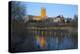 Worcester Cathedral on the River Severn Floodlit at Dusk, Worcester, Worcestershire, England, UK-Stuart Black-Premier Image Canvas