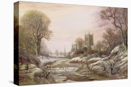 Worcester from the South West in the Snow, C.1875-Charles Leaver-Premier Image Canvas