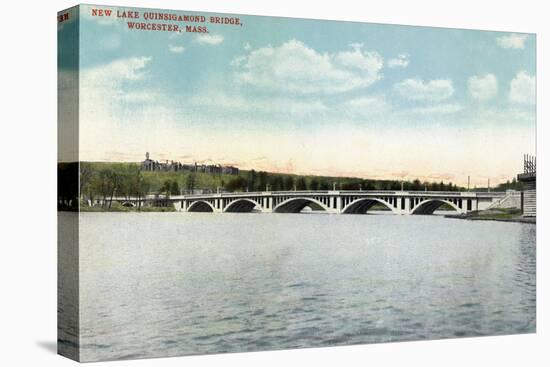 Worcester, Massachusetts - View of New Lake Quinsigamond Bridge-Lantern Press-Stretched Canvas