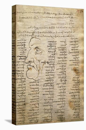 Word List and Male Profile, from Codex Trivulzianus, 1478-1490-Leonardo da Vinci-Premier Image Canvas