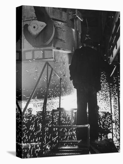 Worker in a Steel Mill in Moscow-James Whitmore-Premier Image Canvas