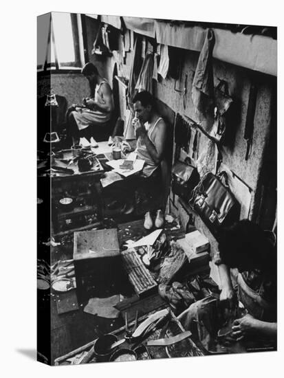 Workers at Small Shoe Factory-Paul Schutzer-Premier Image Canvas