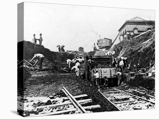 Workers Excavating Site of Northern Railway-null-Premier Image Canvas