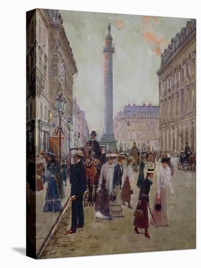 Workers Leaving Maison Paquin, in Rue De La Paix, with Place Vendomen in Background, 1906-Jean Béraud-Premier Image Canvas