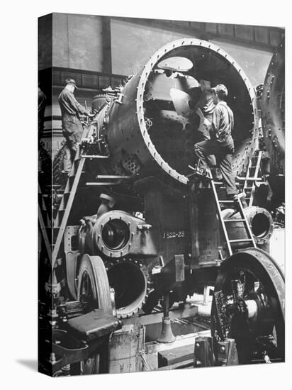 Workers Putting Together the Boiler Tube Portion of an 0-8-0 Switching Locomotive-Andreas Feininger-Premier Image Canvas