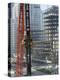 Workers Service Crane Across Street from National Bank Building under Construction on Park Ave-Dmitri Kessel-Premier Image Canvas
