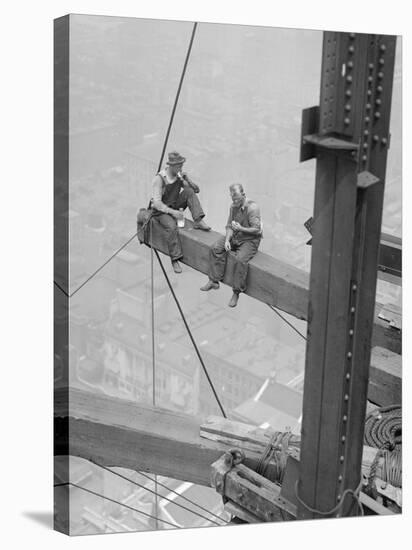 Workers Sitting on Steel Beam, 1926-null-Stretched Canvas