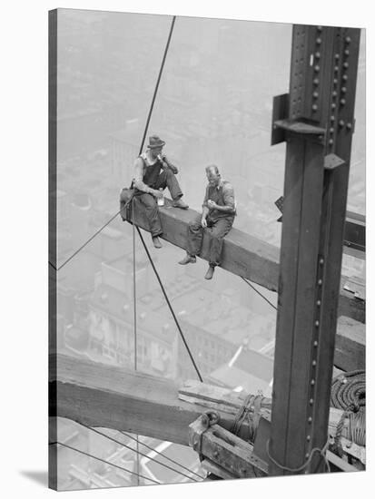 Workers Sitting on Steel Beam, 1926-null-Stretched Canvas