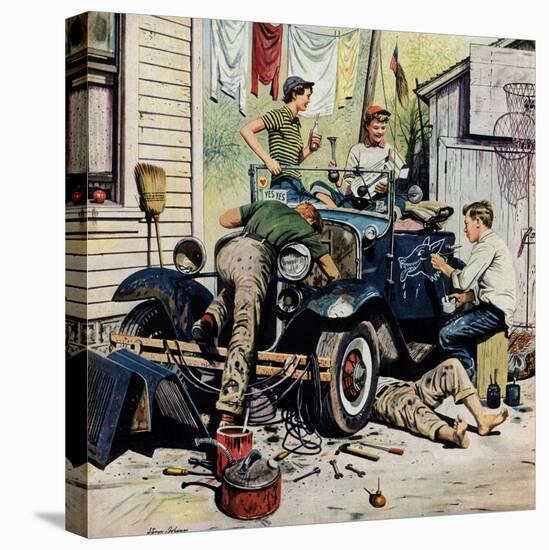 "Working on the Jalopy", May 20, 1950-Stevan Dohanos-Premier Image Canvas