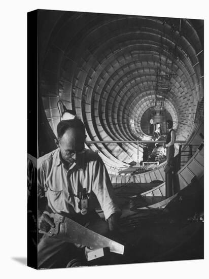 Workmen Building Flying Boat That Was Designed by Millionaire Howard R. Hughes-J^ R^ Eyerman-Premier Image Canvas