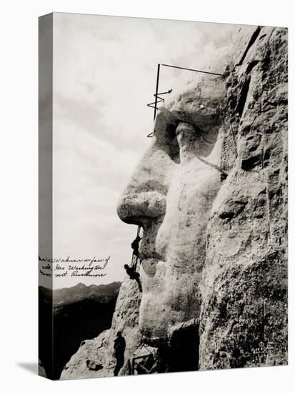 Workmen on Face of George Washington-null-Premier Image Canvas