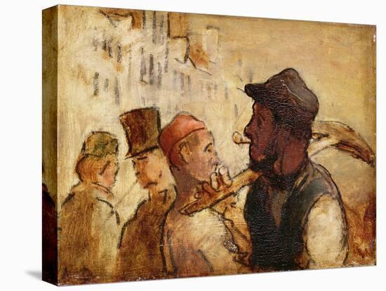 Workmen on the Street, 1838-40 (Oil on Board)-Honore Daumier-Premier Image Canvas