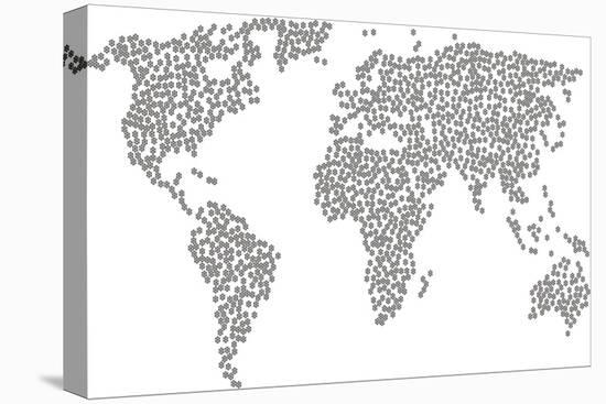 World Composition Map Organized of Boat Steering Wheel Icons. Vector Boat Steering Wheel Scatter Fl-Aha-Soft-Stretched Canvas