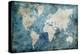 World Map Blue-Jane Fox-Stretched Canvas