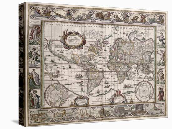 World Map, from "Le Theatre Du Monde" or "Nouvel Atlas," 1645-Willem Janszoon Blaeu-Premier Image Canvas