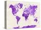 World Map in Watercolor Purple-paulrommer-Stretched Canvas