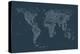 World Map of Cities-Michael Tompsett-Stretched Canvas