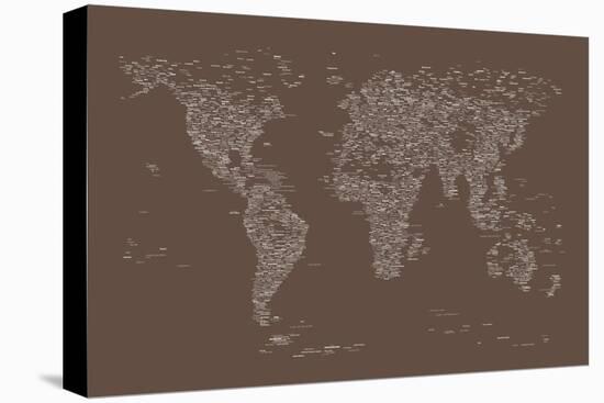 World Map of Cities-Michael Tompsett-Stretched Canvas