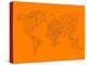 World Map Orange 2-NaxArt-Stretched Canvas