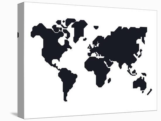 World Map Stylized-NaxArt-Stretched Canvas
