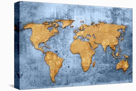 World Map Vintage Artwork-ilolab-Stretched Canvas