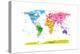 World Map with Big Text for Kids-Michael Tompsett-Stretched Canvas