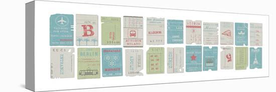 World Tickets-The Vintage Collection-Stretched Canvas