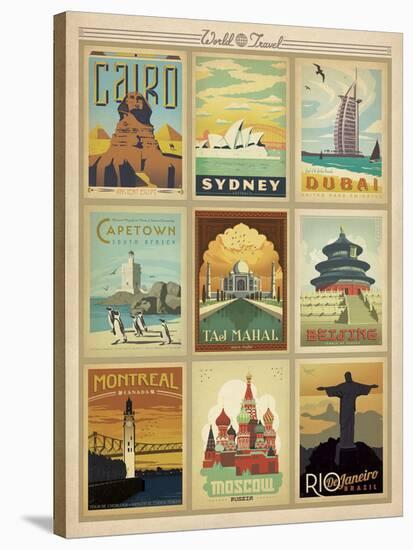 World Travel Multi Print II-Anderson Design Group-Stretched Canvas