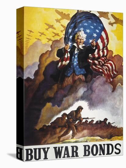 World War Ii Bond Poster-Newell Convers Wyeth-Premier Image Canvas