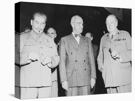 World War II Photo of Joseph Stalin, Harry Truman and Winston Churchill-null-Premier Image Canvas