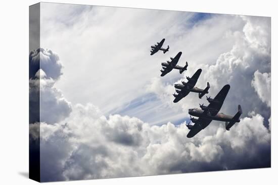 World War Two British Vintage Flight Formation-Veneratio-Premier Image Canvas