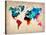 World Watercolor Map 1-NaxArt-Stretched Canvas