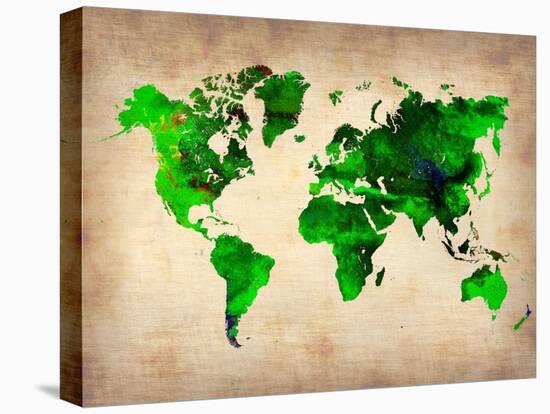 World Watercolor Map 6-NaxArt-Stretched Canvas