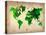 World Watercolor Map 6-NaxArt-Stretched Canvas