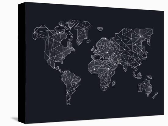 World Wire Map 4-NaxArt-Stretched Canvas